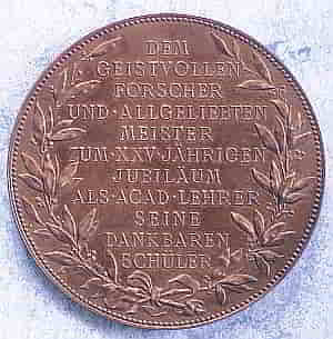 R&uuml;ckseite der Medaille