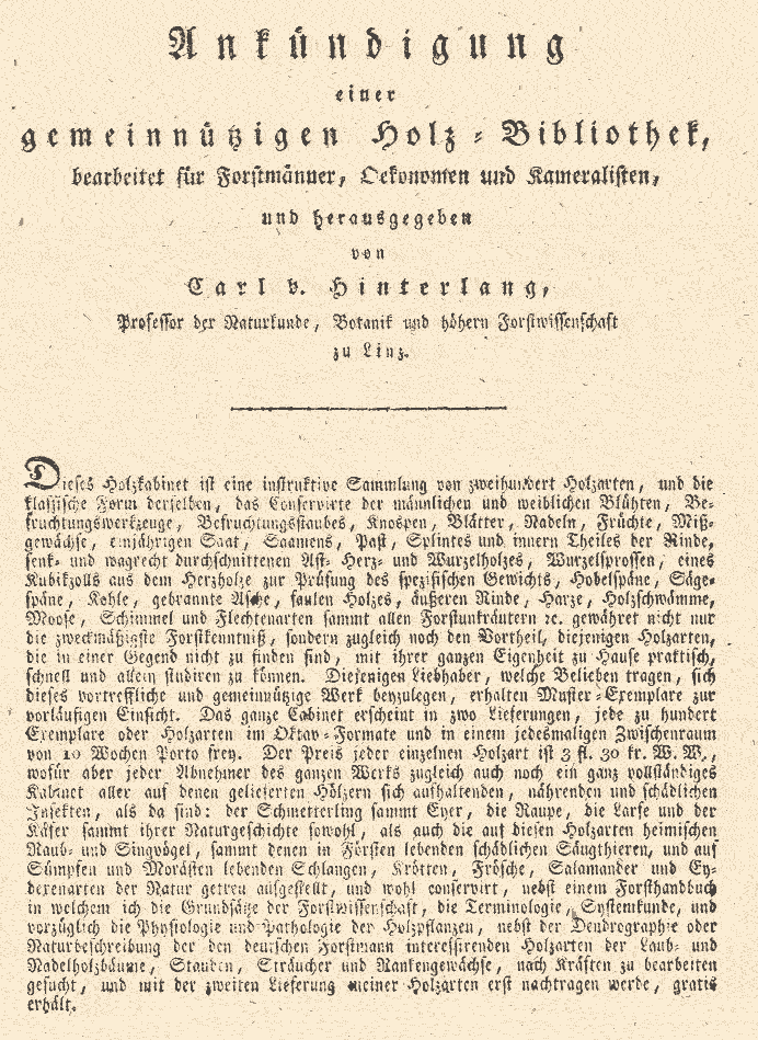 Hinterlangs Ankündigung